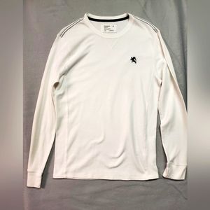 Express white waffle long sleeve shirt size large